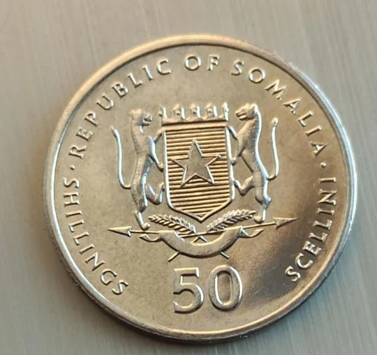 Гамадрил Монета 50 шиллингов Сомали 2002 Год Обезьяны  БЛЕСТИТ nf836 З аукціону