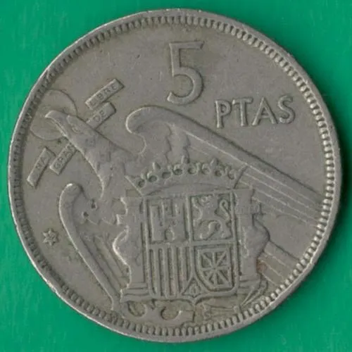 Купити 5 песет 1957 (1959) року Іспанія [КВ]