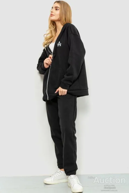 Спорт костюм женский на флисе, цвет черный, 131R152662 З аукціону