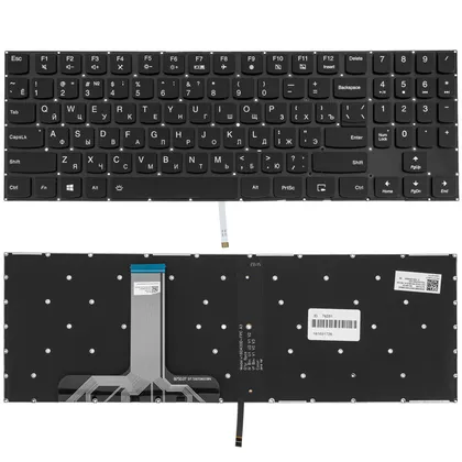 фото, Клавіатура для ноутбука LENOVO (Legion: Y530-15) rus, black, без фрейма, підсвічування клавіш(black bezzel)