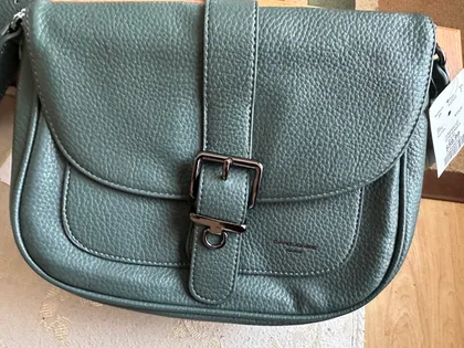 фото, Жіноча сумка David Jones, натуральна шкіра, зелена