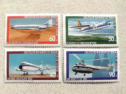 фото, Серія поштових марок Німеччина ФРН " Авіація Літаки " 1980 рік **