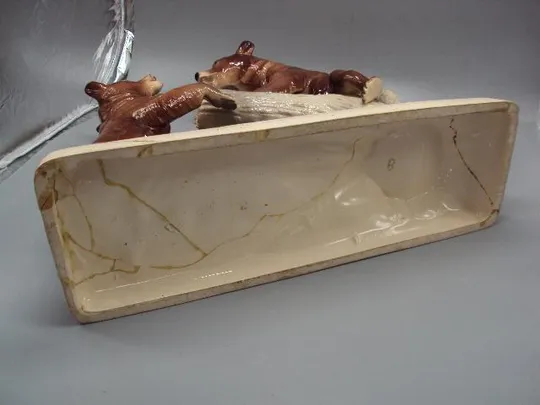 Фигура фарфор Германия медведи на дереве медвежата на бревне размер 35,5х37,8х12,9см под рест №14262 Де купити