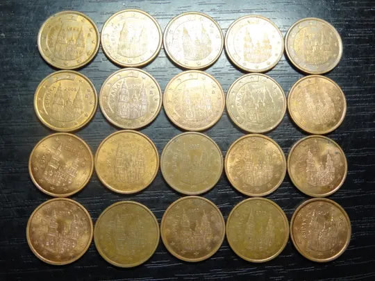 5 євроцентів Іспанія (порічниця) 20шт, всі різні Ціна