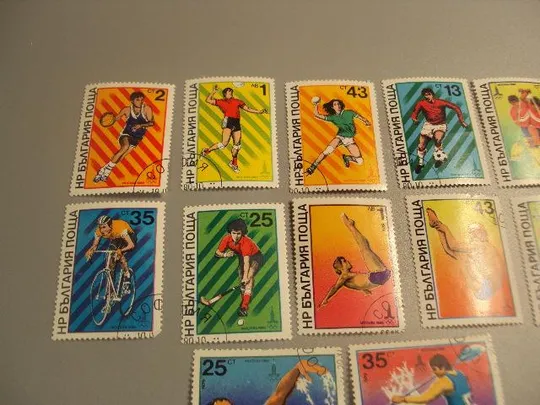 марки серия Болгария 1979 олимпиада москва 1980 спорт лот 12 шт гаш №1633 Продаж