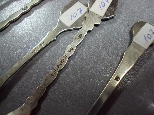 Столовые приборы набор чайные ложки Франция архитектура L.P. pleet 90 лот 5 шт коллекционные (№107) Інтернет-аукціон