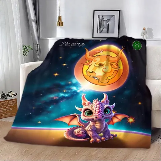 Плед 3D авторский со знаком зодиака на 2024 год Телец 2765_A 12890 160х200 см Ціна