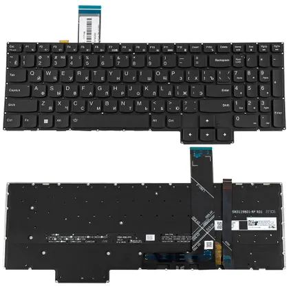 фото, Клавіатура для ноутбука LENOVO (Legion: 5-15 series), rus, black, без фрейма, підсвічування клавішRGB (оригінал)