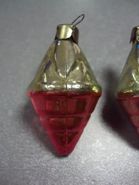 Купити Елочные игрушки подвесные юла стекло ссср лот 2 шт длина 5,5 см №13198