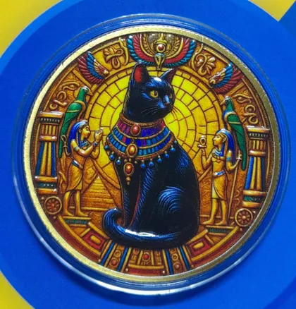 фото, Сувенірна монета: " Єгипетський міфічний кіт ".