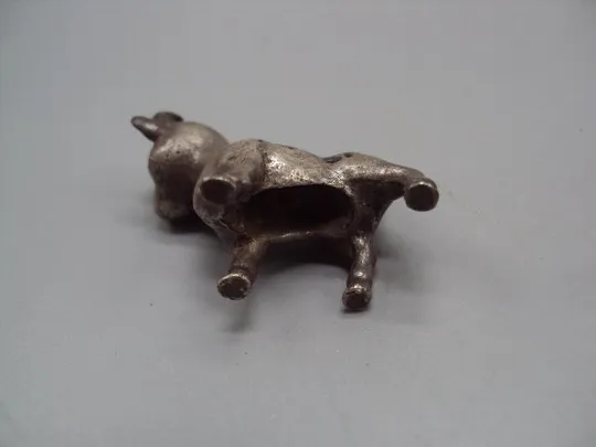 Фигура миниатюра статуэтка бык теленок бычок серебро 800 проба вес 43,02 г высота 3,5см №14435 Інтернет-аукціон