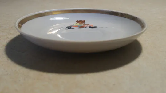 Блюдце дитяче Ведмедик на мотоциклі стара радянська порцеляна Дульово Вживане Недорого