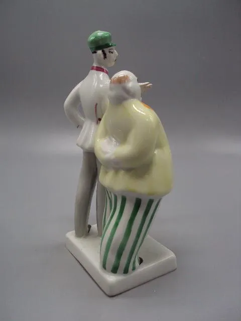 Фигура фарфор статуэтка Киев Толстый и Тонкий из рассказа Чехова высота 18,8 см №14555 Недорого