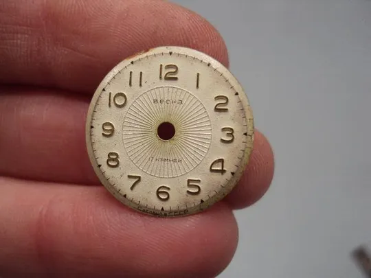 Циферблат металл Весна 17 камней для женских наручных часов диаметр 19 мм №14599 З аукціону