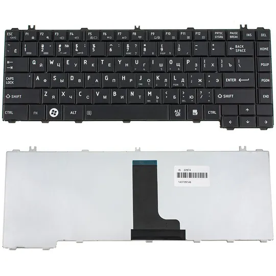 Купити Клавіатура для ноутбука TOSHIBA (L600, L630, L635, L640, L645, C600, C640, C645) rus, black