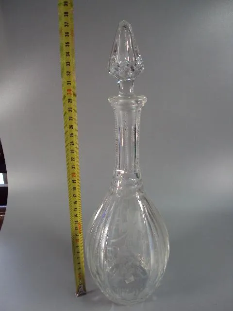 Графин хрусталь узор виноград высота 37 см старый (№947) Ціна