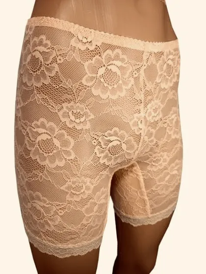фото, Панталони шорти мереживні з високою лінією талії Афіна 028 темні бежеві розмір XL
