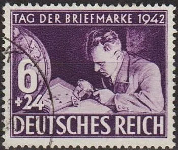 фото, 1942 - Рейх - День марки Mi.811 _3.80 € _гаш