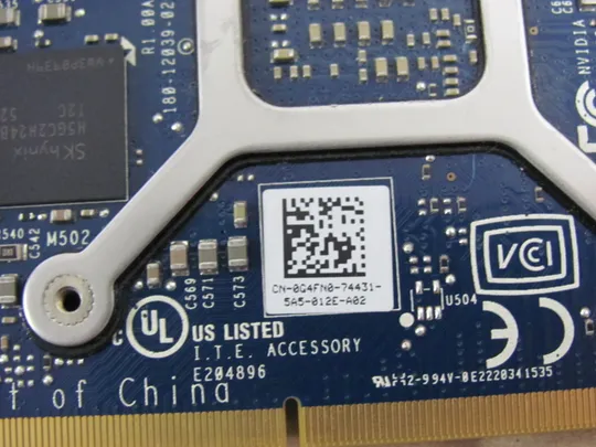 580-15 відеокарта  NVIDIA Quadro K2100m N15p-Q3-A1 0G4FN0  для Dell Precision M4800 оригінал Продаж