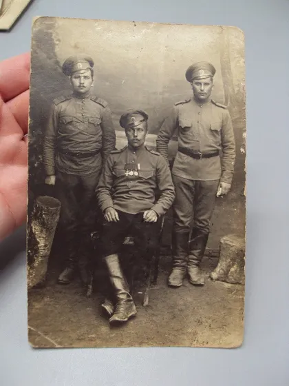 фото, Фотография портрет униформа военные трое форма риа награды №18671ч