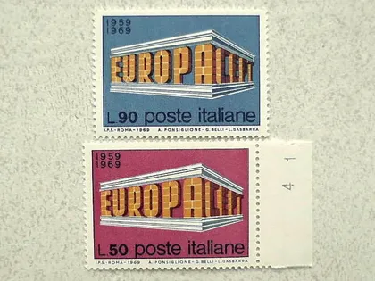 фото, Серія поштових марок Італія " Єропа СЕРТ " 1969 рік **