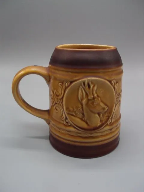 Пивной бокал фарфор клеймо К 5634 кружка пивная охота олень глухарь высота 14,4 см №20 Ціна