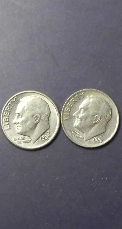 10 центів 1988 США (два різновиди) Ціна