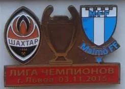 фото, Футбол значок - ФК Шахтер Донецк - Мальме Швеция  ЛЧ 2015-16