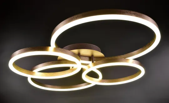 Люстра потолочная LED с пультом A8008/2+2B-cf Коричневый 11х63х83 см. З аукціону