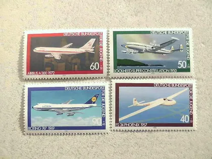 фото, Серія поштових марок Німеччина ФРН " Авіація Літаки " 1980 рік **