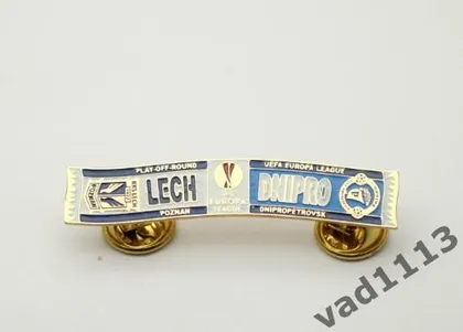 фото, Футбол - Серия значков шарфы ФК Днепр Днепропетровск (значок № 16). Лига Европы 2010-11 Лех Познань Польша - Днепр Днепропетровск