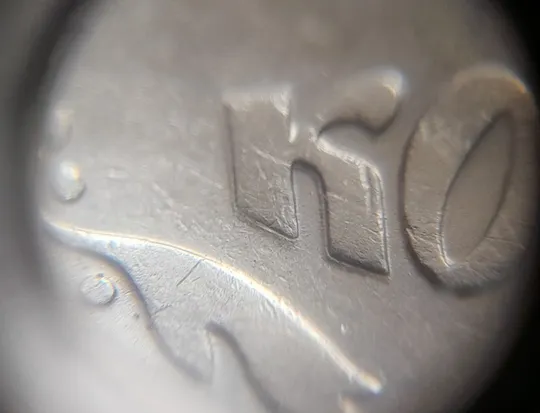 (7911) 50 копійок 1992 1ААм поворот + зминання на реверсі (50 копеек 1992 брак сдвиг) Де купити