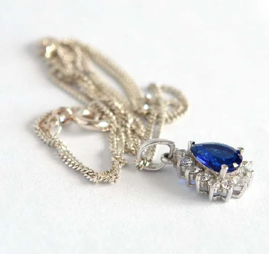 Підвіска DIANA сапфір циркони срібло 925 Austria Інтернет-аукціон