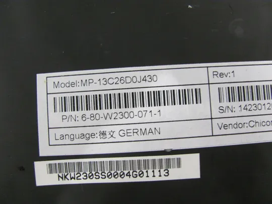 номер0955-5  клавіатура ДОНОР 6-80-W2300-071-1  MP-13C26D0J430 для Clevo W230SS W230SD W230SS W230ST оригінал Продаж
