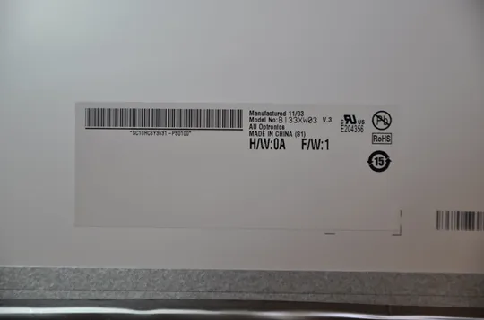 Матриця 13.3 B133XW03 V.3 (1366*768, 40pin, LED, SLIM (горизонтальні вушки), глянець, роз&#039;єм праворуч знизу) для ноутбука Ціна