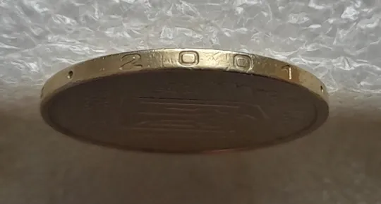 (7487) 1 гривня 2001 1АД1 широкий кант реверса - пелюстки наближені до канту (1 гривна 2001 1АД1) З аукціону