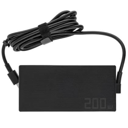 фото, Оригінальний блок живлення для ноутбука ASUS 20V, 10A, 200W, Rectangle Conn, black, SLIM  RECTANGULAR