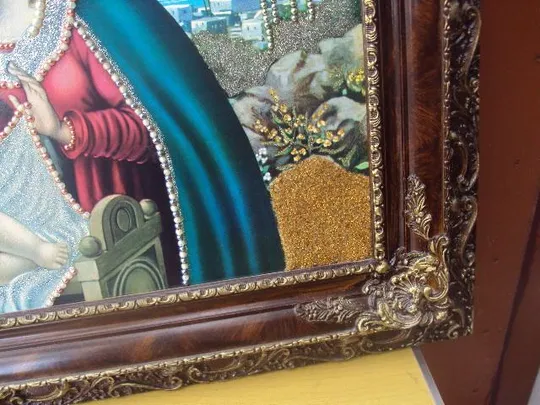 Картина религиозная тема Рождество в раме 94 х 50 см картон, дерево №3232 Де купити