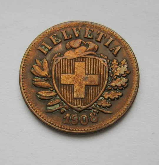 2 рапен = 1908 р. = ШВЕЙЦАРІЯ Ціна