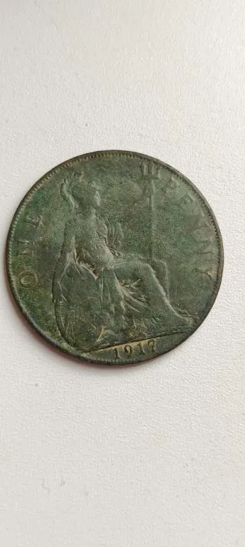 1 пенни 1917 год монета Великобритании dn955. Ціна