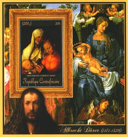 фото, ЦАР-Живопись-Дюрер-2011. Чистый красивый Блок. MNH.