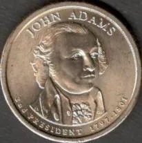 США 1 доллар 2007 г.  ПРЕЗИДЕНТЫ США. ДЖОН АДАМС (1797-1801). Тираж 224.56 млн. ИЗ РОЛЛА СОСТОЯНИЕ ИДЕАЛЬНОЕ. Ціна