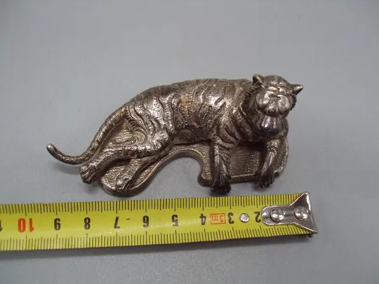 Купити Фигура статуэтка тигр серебро 925 проба Киевский ювелирный завод вес 175,96 г высота 4,5 см №13214