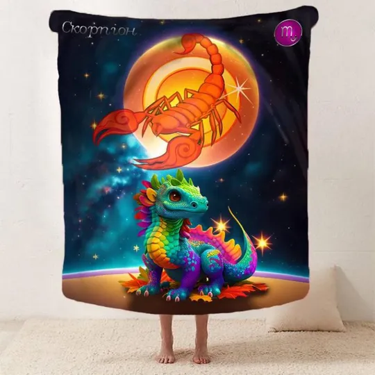 Купити Плед 3D авторский со знаком зодиака на 2024 год Скорпион 2763_A 12884 160х200 см