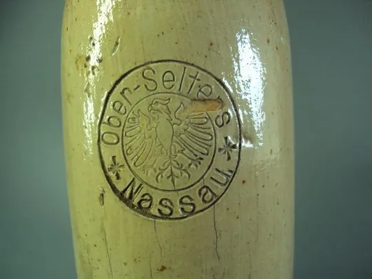 Бутылка керамика Германия горькая вода Ober-Selters Nassau орел высота 22,8 см №11264 Інтернет-аукціон