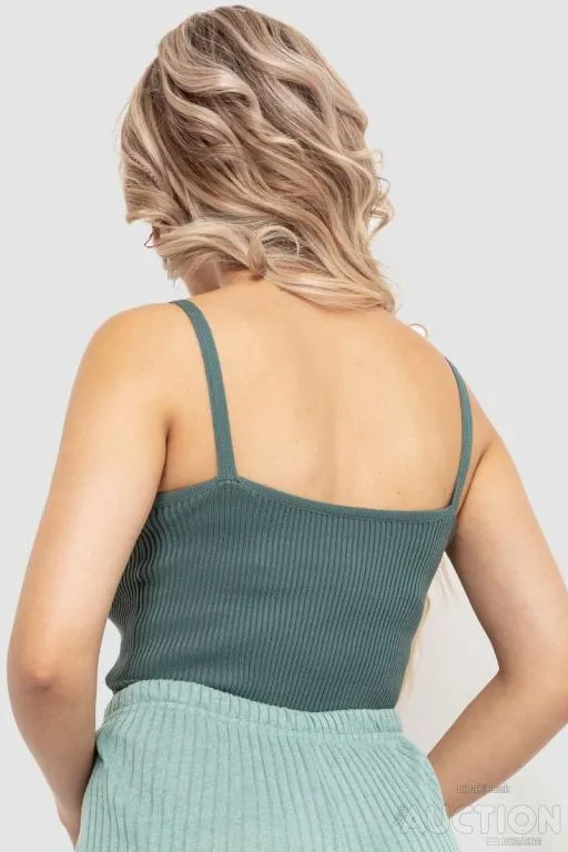 Майка женская в рубчик, цвет зеленый, 204R020-1 З аукціону