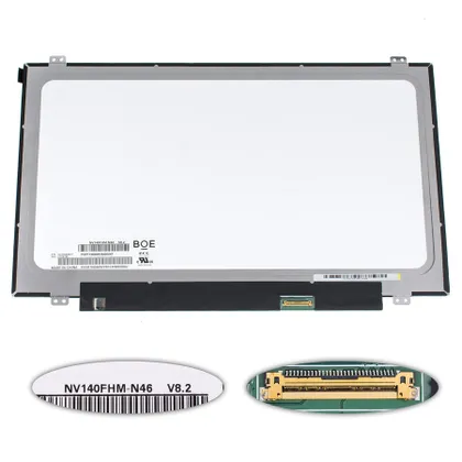 фото, Матриця 14.0 NV140FHM-N46 (1920*1080, 30pin(eDP, 220cd/m2 (!!!),  IPS), LED, SLIM (вертикальні вушки), матова, роз'єм праворуч