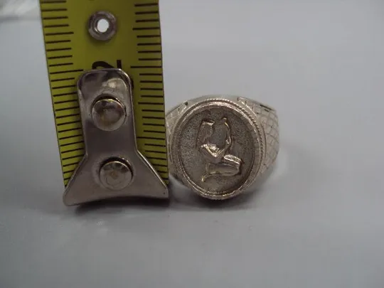 Мужское кольцо перстень печатка Дева зодиак серебро 925 проба вес 5,45 г 19 размер новое №14399 Де купити