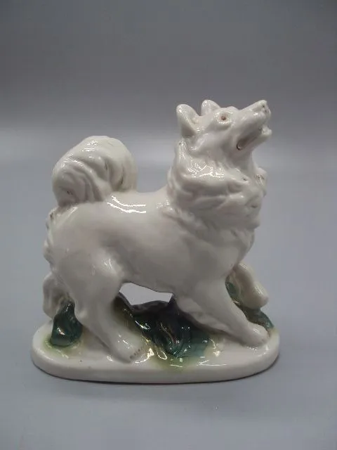 Фигура фарфор статуэтка Гжель собака лайка собачка высота 11,7 см №258 Ціна