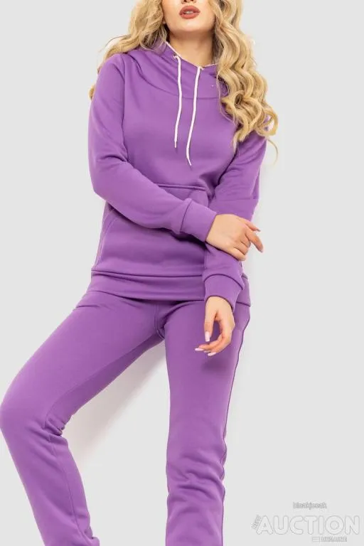 Купити Спорт костюм женский на флисе, цвет фиолетовый, 102R016-1